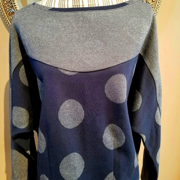 Anthropology Navy & Silver Polka-dot Top. Brand New! - Picture 9 of 10